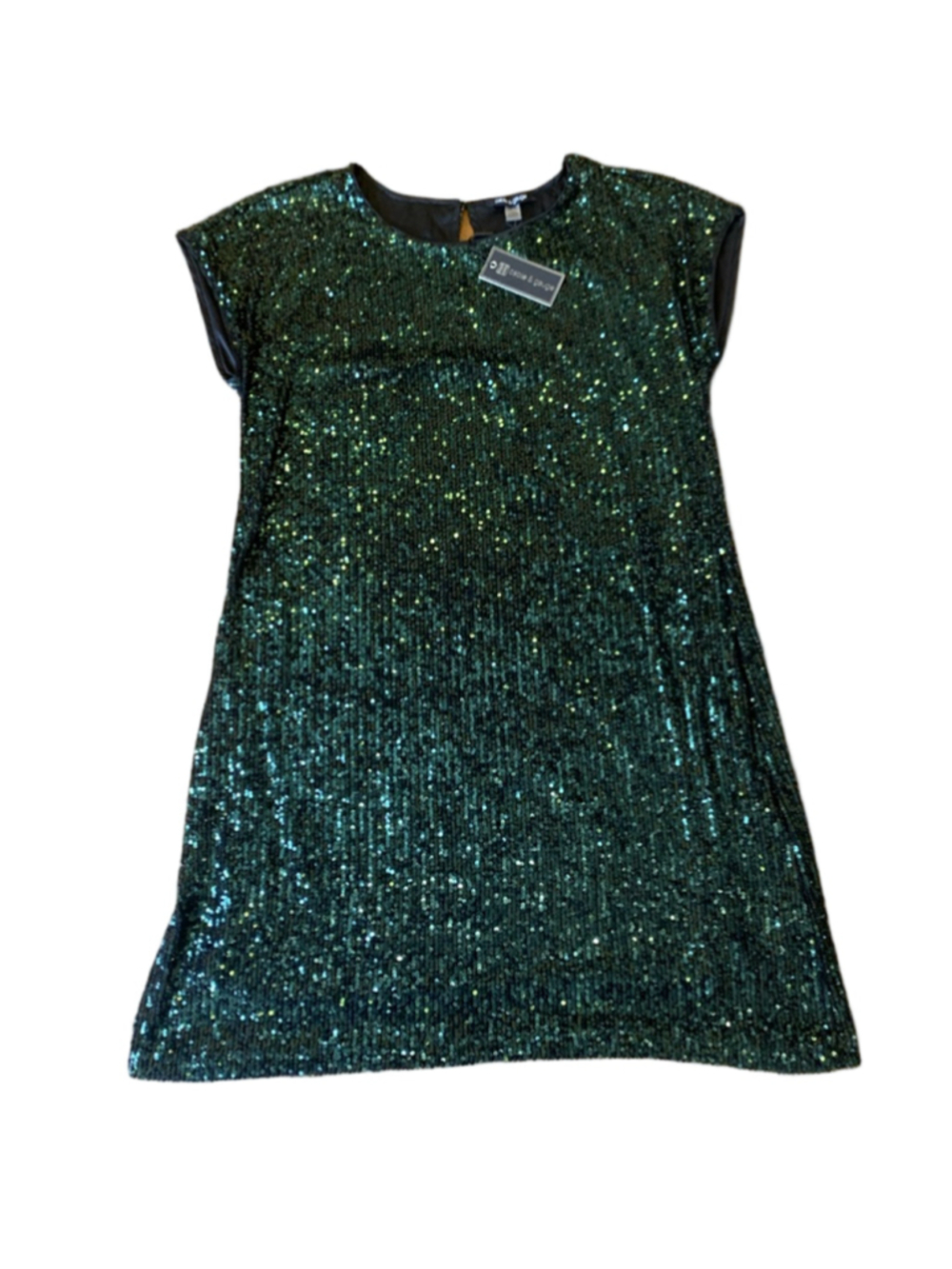 Cable & Gauge NWT Sequin Dress large Forest Green